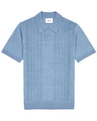 NN07 - Thor Pointelle Knitted Polo Shirt - Lyst