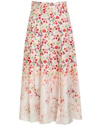 Gabriela Hearst - Dugald Floral-Print Belted Silk Maxi Skirt - Lyst