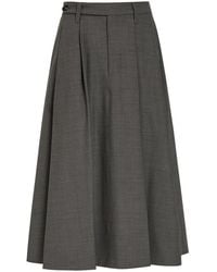 Brunello Cucinelli - Tailored Pleated Wool-Blend Midi Skirt - Lyst