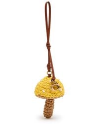 COACH - Mushroom Leather And Straw Bag Charm - Lyst