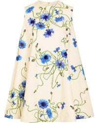 Stella McCartney - Embellished Floral-Print Cotton Mini Dress - Lyst
