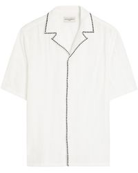 Officine Generale - Eren Seersucker Embroidered Trims Shirt - Lyst