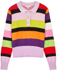 Olivia Rubin - Mary Striped Knitted Polo Jumper - Lyst