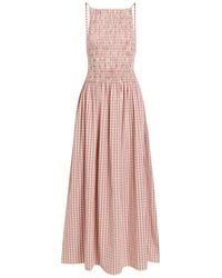 Faithfull the Brand - Laia Checked Shirred Cotton Maxi Dress - Lyst