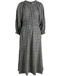 Skall Studio - Carola Checked Cotton Midi Dress - Lyst