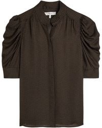 FRAME - The Houndstooth Gillian Silk Top - Lyst