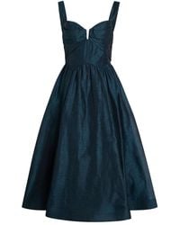 Zimmermann - Rebellion Pleated Linen And Silk-Blend Midi Dress - Lyst