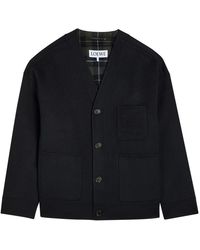 Loewe - Embossed-Anagram Wool And Cashmere-Blend Cardigan - Lyst
