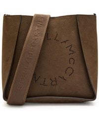 Stella McCartney - Logo Square Grained Faux Leather Cross-Body Bag - Lyst