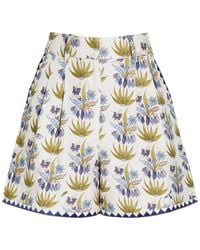 Emporio Sirenuse - Beatrice Floral-Print Cotton Shorts - Lyst
