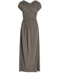 TOVE - Freja Cross-Over Ruched Stretch-Jersey Midi Dress - Lyst