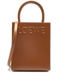 Loewe - A5 Logo-embossed Leather Tote - Lyst