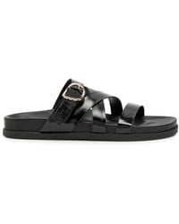 Ancient Greek Sandals - Filipa Textured Patent Leather Sliders - Lyst