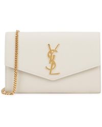Saint Laurent - Leather Wallet-On-Chain, Wallet Bag, Leather - Lyst