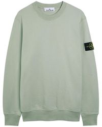 Stone Island - Logo Cotton Sweatshirt - Lyst