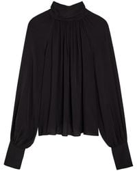 Anine Bing - Anne Draped Poplin Blouse - Lyst