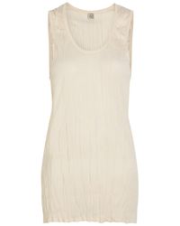 TOTEME - Crinkled Fine-Knit Tank Top - Lyst