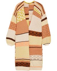 Free People Love And Kisses Patchwork Cotton-blend Cardigan - Yellow