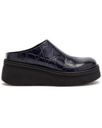 Miista - Kristi Crocodile-Effect Leather Mules - Lyst