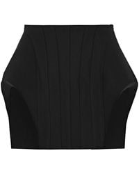 Mugler - Cut-out Twill Mini Skirt - Lyst