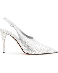 Alaïa - Art Deco 90 Metallic Leather Slingback Pumps - Lyst