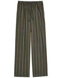 STAUD - Mateo Striped Stretch-Cotton Poplin Trousers - Lyst