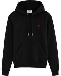 Ami Paris - Logo Hooded Stretch-Cotton Sweatshirt - Lyst