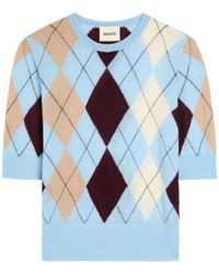 KHAITE - Anders Argyle Cashmere And Mohair-Blend Top - Lyst