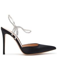 Gianvito Rossi - 105 Embellished-Strap Satin Pumps - Lyst