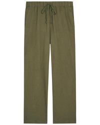 Eileen Fisher - Straight-Leg Cotton And Linen-Blend Trousers - Lyst