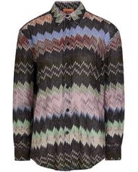 Missoni - Snake-Pattern Metallic-Knit Shirt - Lyst