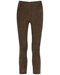 Vince - Split-cuff Suede Trousers - Lyst
