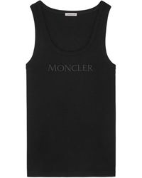 Moncler - Logo-Embroidered Stretch-Cotton Tank - Lyst
