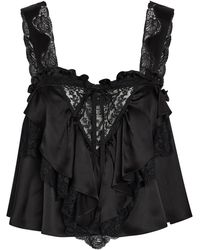 Chloé - Lace-Embellished Ruffled Silk Blouse - Lyst