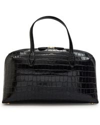 TOTEME - Lounge Medium Crocodile-Effect Leather Top Handle Bag - Lyst