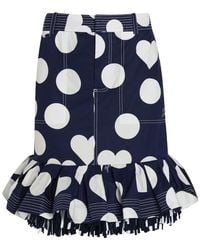 Jacquemus - La Jupe Cabana Polka Dot Fringed Cotton Knee-Length Skirt - Lyst