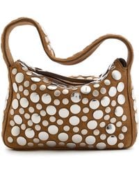 KHAITE - Elena Small Stud-Embellished Suede Top Handle Bag - Lyst