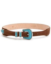 Silver Ostrich - Crazy Suede Belt - Lyst