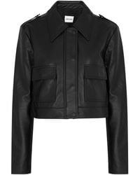 AEXAE - Cropped Leather Jacket - Lyst