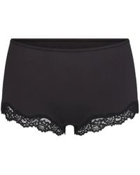 Skims - Lace-Trim Stretch-Jersey Boy Shorts - Lyst