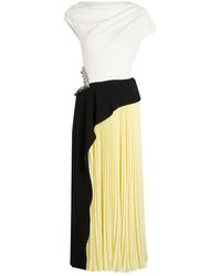 Jonathan Simkhai - Andromeda Colour-Blocked One-Shoulder Crepe Maxi Dress - Lyst