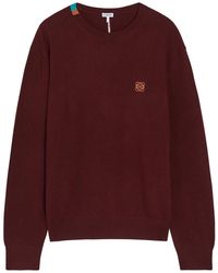 Loewe - Anagram-Embroidered Wool-Blend Jumper - Lyst