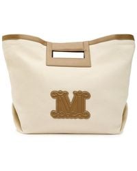 Max Mara - Logo-Appliquéd Canvas Tote Bag - Lyst