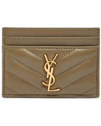 Saint Laurent - Cassandre Logo Quilted Leather Card Holder - Lyst