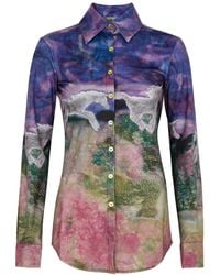 Conner Ives - Printed Satin Shirt - Lyst