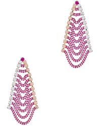 Rosantica - Patchwork Crystal-embellished Drop Earrings - Lyst