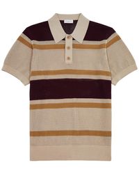 Dries Van Noten - Mindo Striped Jersey-mesh Polo Shirt - Lyst