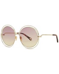 Chloé - Carlina-Tone Round-Frame Sunglasses, Designer Sunglasses - Lyst