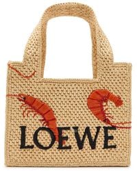 Loewe - Font Mini Shrimp Raffia Top Handle Bag - Lyst