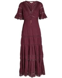 LoveShackFancy - Marlowe Lace-Detail Cotton Midi Dress - Lyst